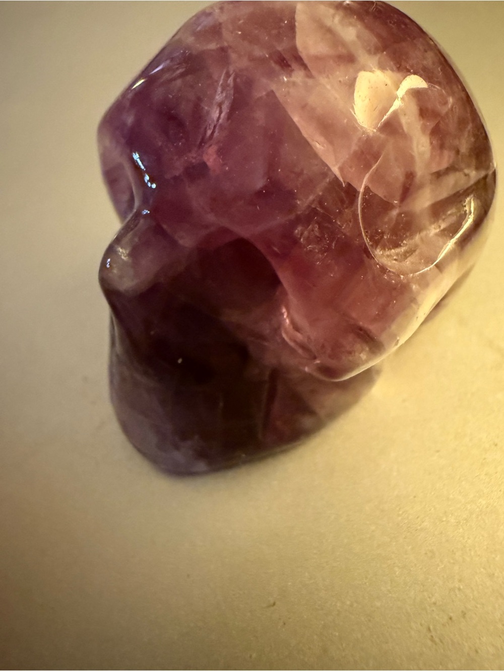 Amethyst Crystal Skull Figurine - Purple Home Accent - Picture 4 of 4